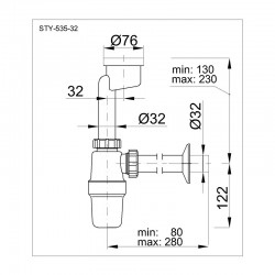 Pisoárový sifon STY-535-32