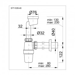 Pisoárový sifon STY-535-40