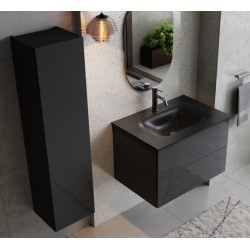 Boční vysoká skříňka AKYA CLASSIC grafitová lesklá