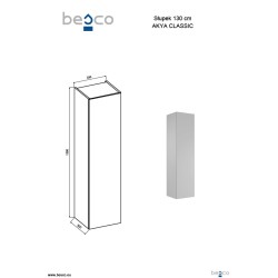 Boční vysoká skříňka AKYA CLASSIC grafitová lesklá