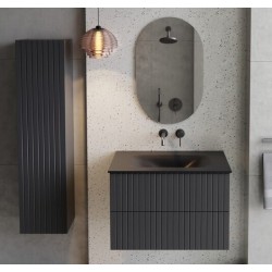 Boční vysoká skříňka AKYA LINEA grafitová matná