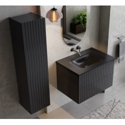 Boční vysoká skříňka AKYA LINEA grafitová matná