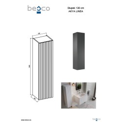 Boční vysoká skříňka AKYA LINEA grafitová matná