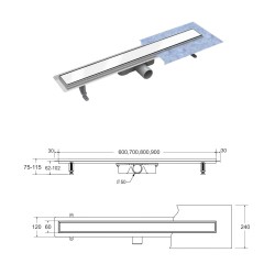 Odtokový podlahový žlab VIRGO WHITE