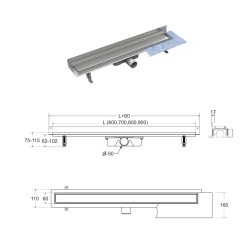 Odtokový podlahový žlab VIRGO NEXT DUO
