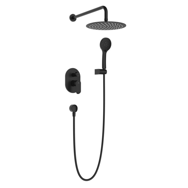 ULTRA-2F BLACK, podomítkový sprchový set včetně příslušenství