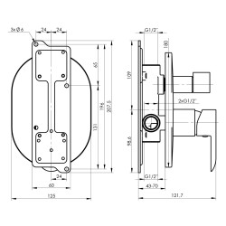 ULTRA-2F CHROM, Podomítkový sprchový set včetně příslušenství, chrom