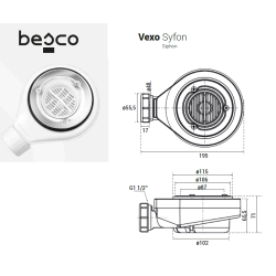 Obdĺžniková sprchová vanička VEXO - čierna