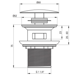 Umývadlová výpusť click-clack 710716
