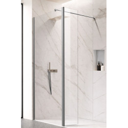 Walk-in bezdverový a bezbariérový sprchový kút LAGOS CHROM NEW 200 cm