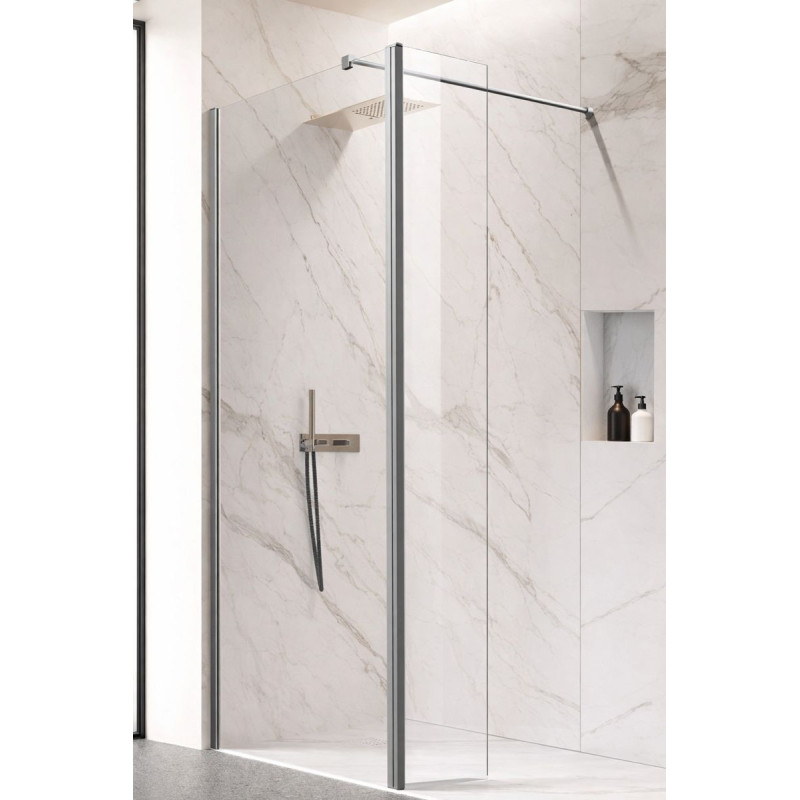 Walk-in bezdverový a bezbariérový sprchový kút LAGOS CHROM NEW 200 cm