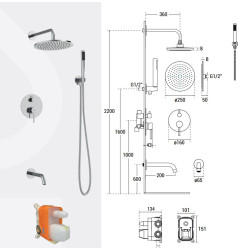 Podomietkový sprchový set VEO zlatá brúsená