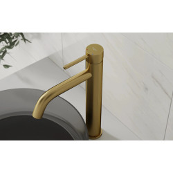 Vysoká stojanková umývadlová batéria VEO I zlatá brúsená farba