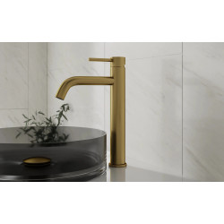 Vysoká stojanková umývadlová batéria VEO I zlatá brúsená farba