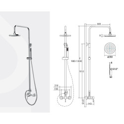 Nástěnný sprchový set DECCO/ILLUSION zlatá