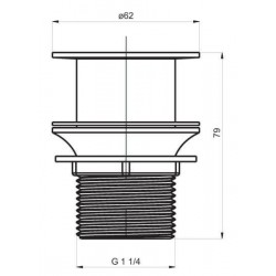 Umyvadlová výpusť click-clack