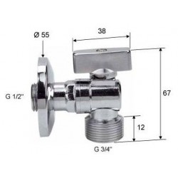 Kulový ventil BARE261NR12  se zpětnou klapkou