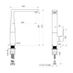 Dřezová baterie AERO-33