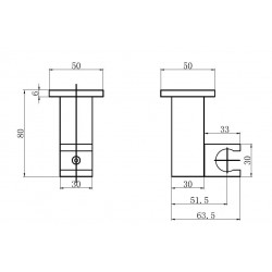Držák ruční sprchy hranatý
