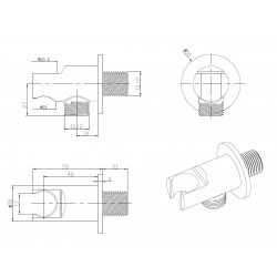 Vývod ze stěny s držákem sprchy RE337S