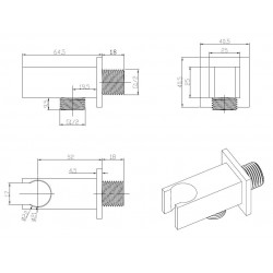 Vývod ze stěny s držákem sprchy RE337S