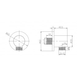 Vývod ze stěny s držákem sprchy RE337S