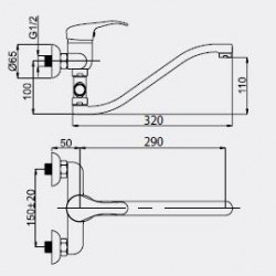 Sprchová baterie YUTA Y-12/G