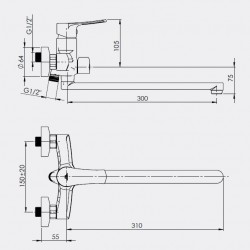 Vanová a sprchová baterie STATIC-12K