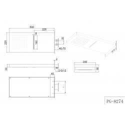 Hlavová sprcha s vodopádem STROMBOLI