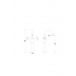 Vysoká stojanková umývadlová batéria Retro I