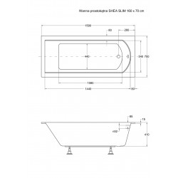 Obdĺžniková vaňa Shea slim