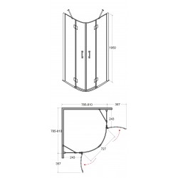Sprchový kout VIVA 195K