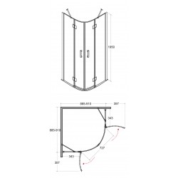 Sprchový kout VIVA 195K