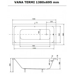Obdĺžniková vaňa Olsen Spa TERMI
