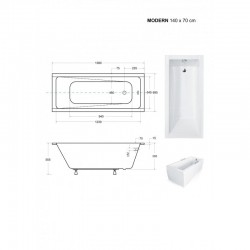 Obdĺžniková vaňa MODERN SLIM