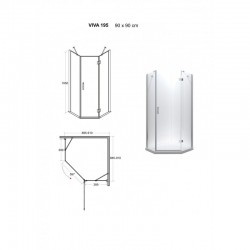 Pětiúhleníkový sprchový kout VIVA 195P