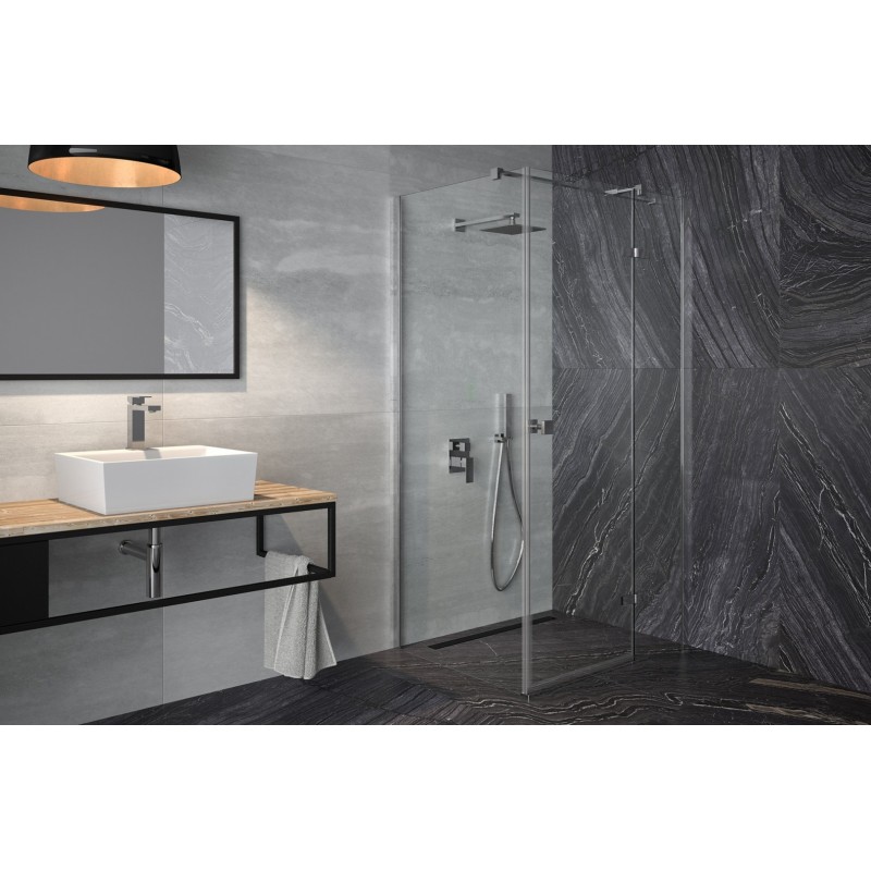 Štvorcový celosklenený pántový sprchový kút PIXA