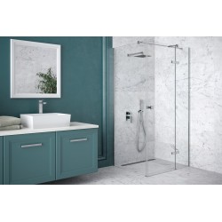 Štvorcový celosklenený pántový sprchový kút PIXA