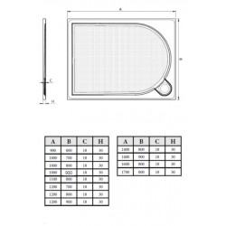 Obdelníková mramorová sprchová vanička LAKA