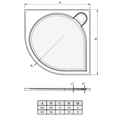 Čtvrtkruhová mramorová sprchová vanička LAKA
