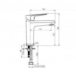Umyvadlová stojánková vodovodní baterie DELI-18