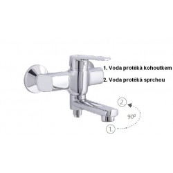 Vaňová nástenná vodovodná batéria DELI-10 SW