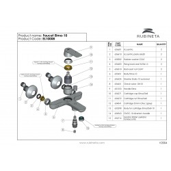 Vanová nástěnná vodovodní baterie ELMA-10