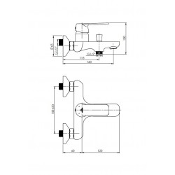 Vaňová nástenná vodovodná batéria ELMA-10