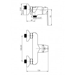 Sprchová nástěnná vodovodní baterie ELMA-12