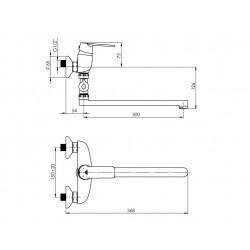 Sprchová nástenná vodovodná batéria ELMA-12/C